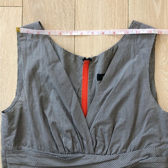 Lida Baday Gingham V Neck Dress in Black & White Size 4 - Picture 2 of 13